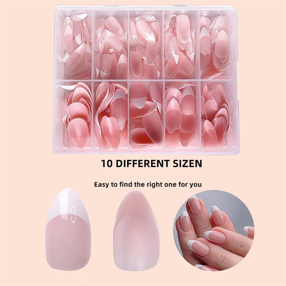 Glossy Soft Gel French Nail Tips